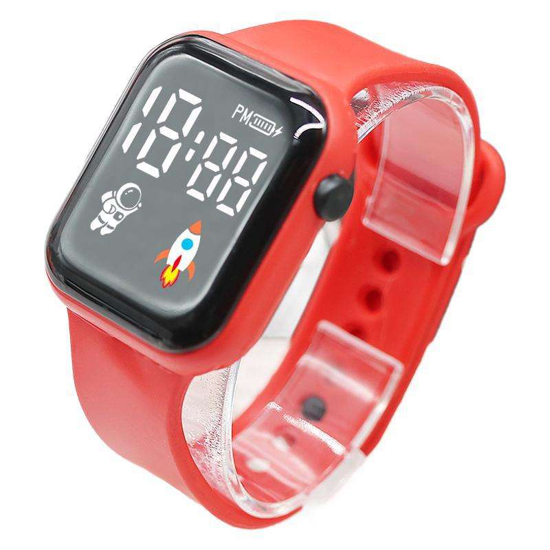 2025 Fashion Digital Watch square LED Screen Silicone Strap Student Smart Watch